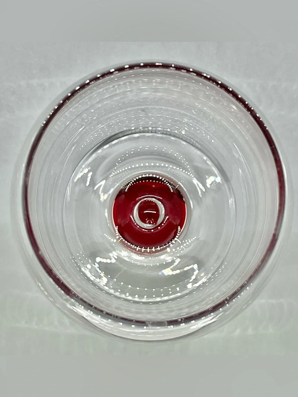 Pier 1 Ruby Red Tear Drop Filament Stem Water Wine Glasses Set of 4